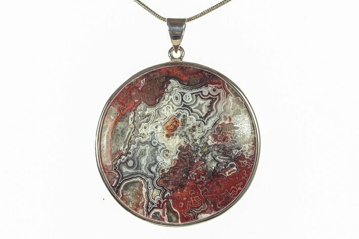 Polished Crazy Lace Agate Pendant - Mexico #279151